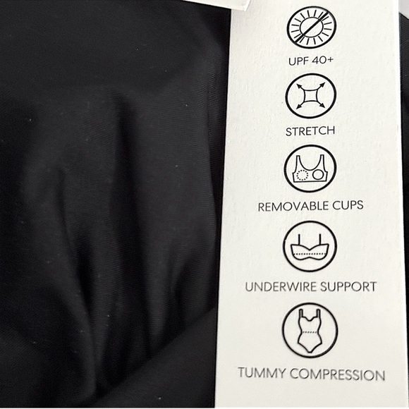 NEW DKNY One Piece Swimsuit Ruffle Straps Tummy Control Low Back Black Size S - Picture 6 of 16